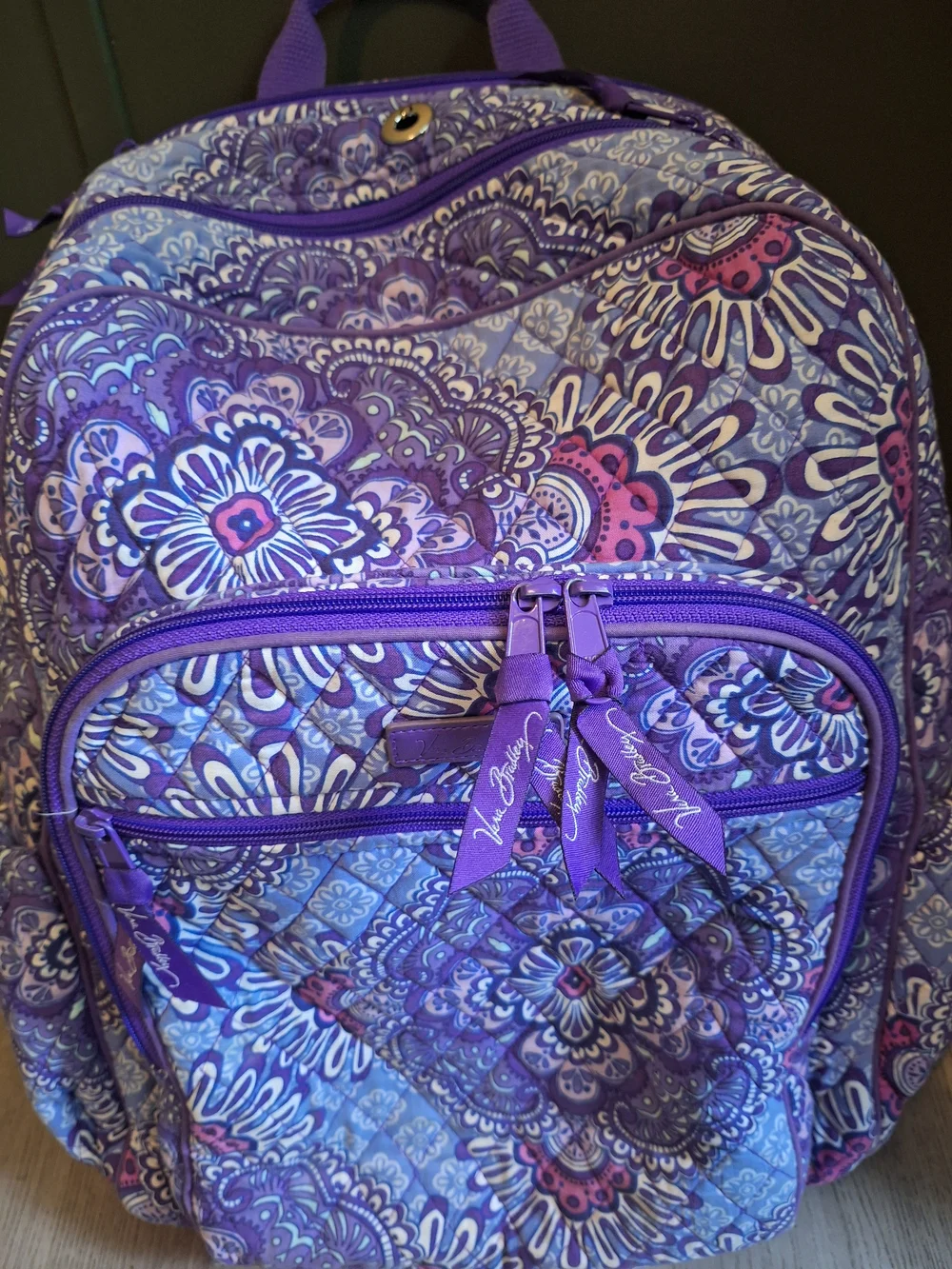 Vera Bradley Purple Floral Quilted Backpack
